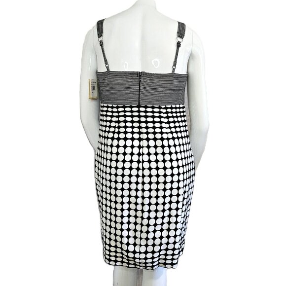 NWT JONATHAN MARTIN Black & White Sleeveless Knee Length Dress Size 16 - Picture 2 of 10